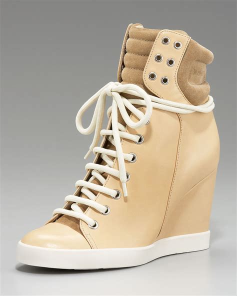 chloe high top lace sneakers|see by chloe wedge sneakers.